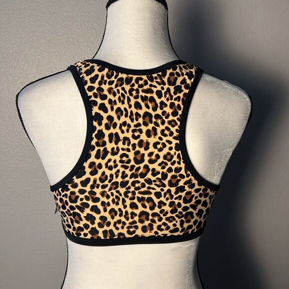 NWT Hot Topic Midnight Hour Leopard Print Swim Top sz S - Picture 2 of 4